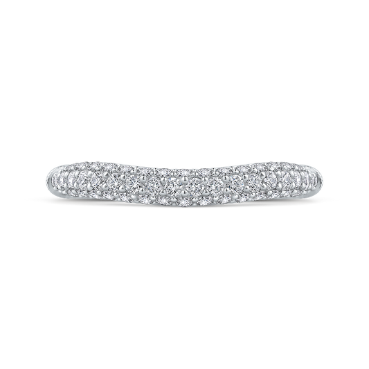 Round Diamond Wedding Band in 18K White Gold