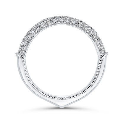 Round Diamond Wedding Band in 18K White Gold