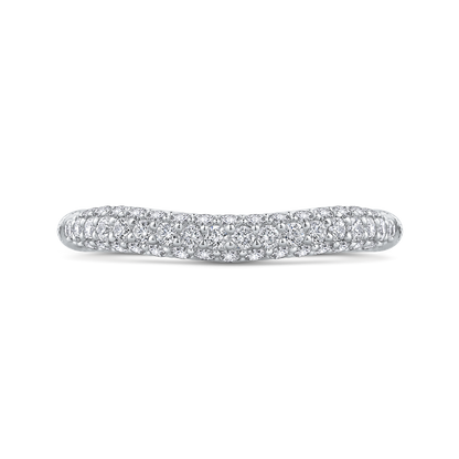 Round Diamond Wedding Band in 18K White Gold