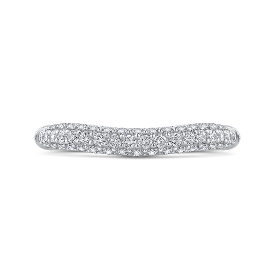 Round Diamond Wedding Band in 18K White Gold
