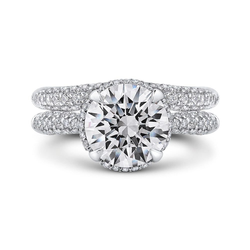 Round Diamond Engagement Ring in 18K White Gold (Semi-Mount)