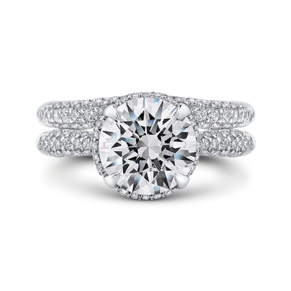 Round Diamond Engagement Ring in 18K White Gold (Semi-Mount)