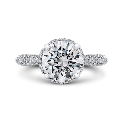 Round Diamond Engagement Ring in 18K White Gold (Semi-Mount)