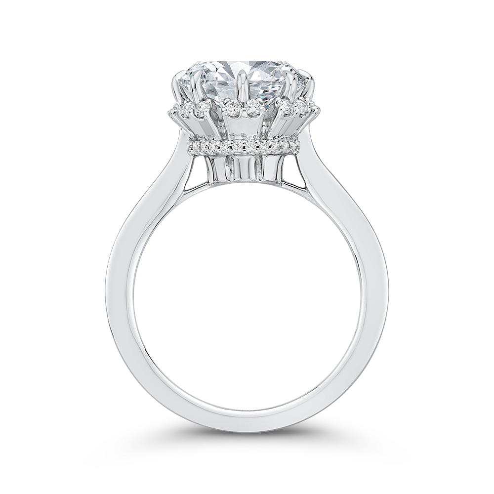 Round Diamond Engagement Ring in 18K White Gold (Semi-Mount)