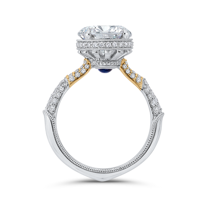 Round Diamond Engagement Ring in 18K Two-Tone Gold (Semi-Mount)