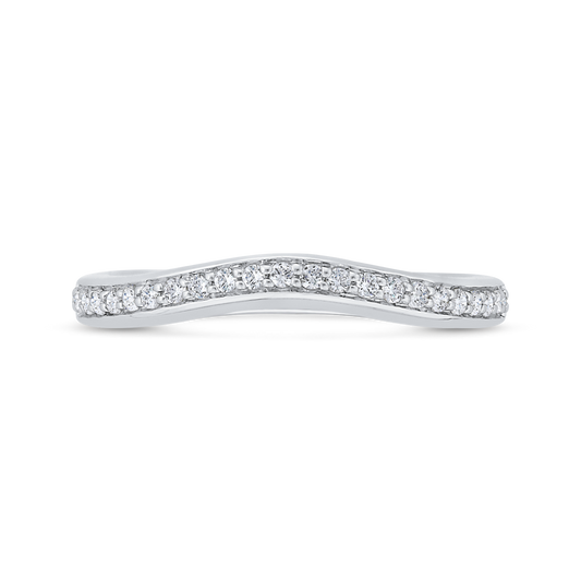 Diamond Counter Wedding Band in 18K White Gold