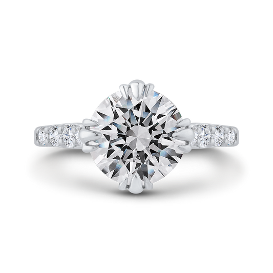 Diamond Engagement Ring in 18K White Gold (Semi-Mount)