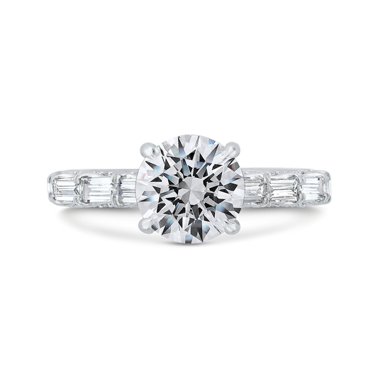 Diamond Engagement Ring in 18K White Gold (Semi-Mount)