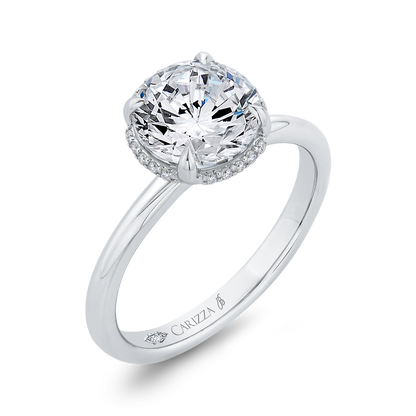 Diamond Engagement Ring in 18K White Gold (Semi-Mount)