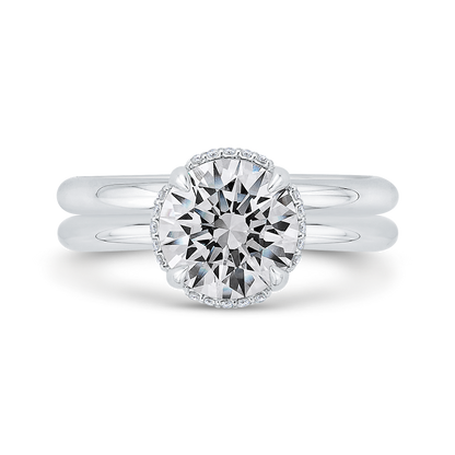 Diamond Engagement Ring in 18K White Gold (Semi-Mount)