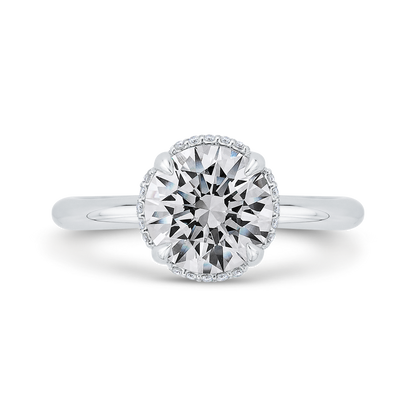 Diamond Engagement Ring in 18K White Gold (Semi-Mount)