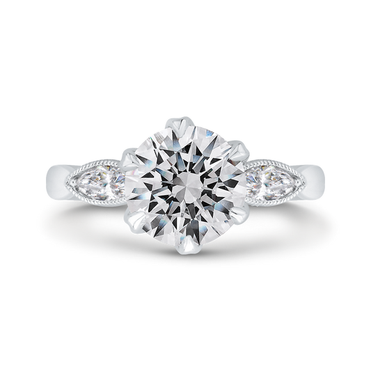 Diamond Engagement Ring in 18K White Gold (Semi-Mount)