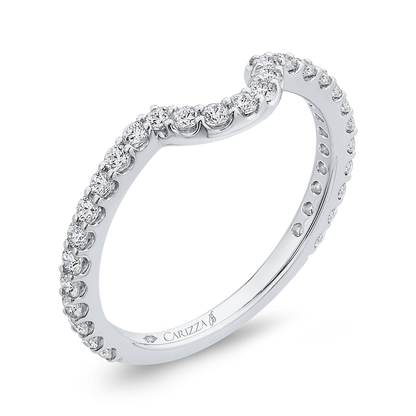 Round Diamond Wedding Band in 18K White Gold