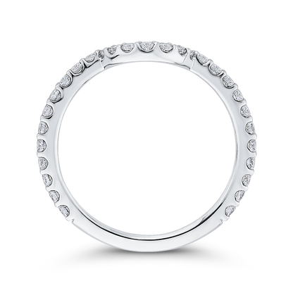 Round Diamond Wedding Band in 18K White Gold