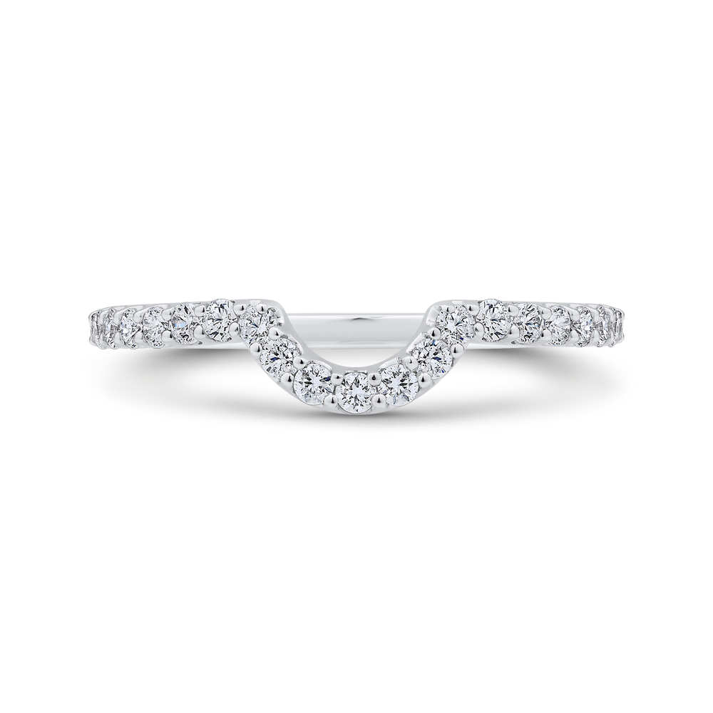Round Diamond Wedding Band in 18K White Gold