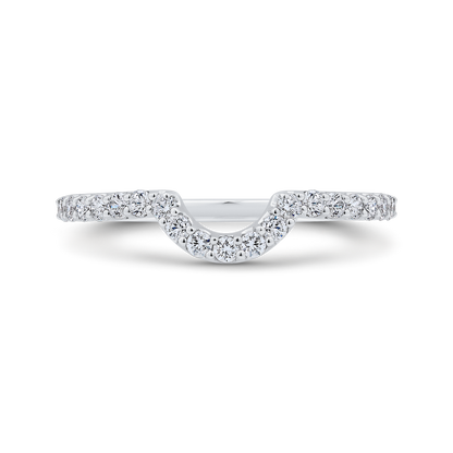 Round Diamond Wedding Band in 18K White Gold