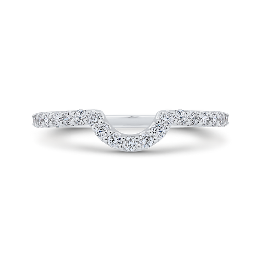 Round Diamond Wedding Band in 18K White Gold
