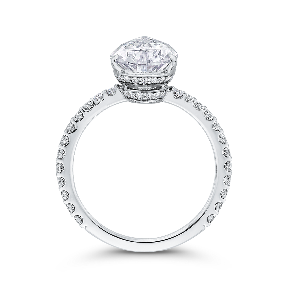 Pear Cut Diamond Engagement Ring in 18K White Gold (Semi-Mount)