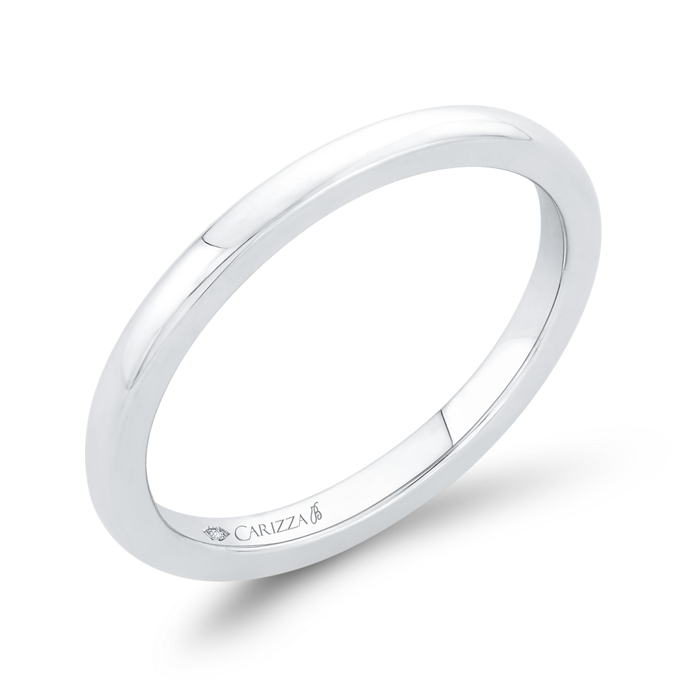 Plain Wedding Band in 14K White Gold