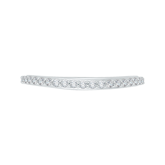 Round Diamond Wedding Band in 18K White Gold