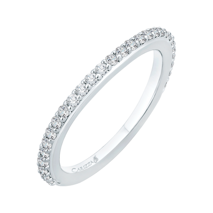 Round Diamond Wedding Band in 18K White Gold