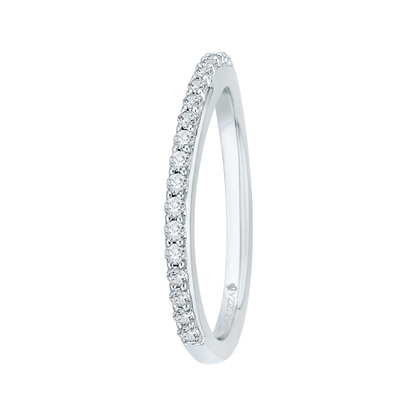 Round Diamond Wedding Band in 18K White Gold