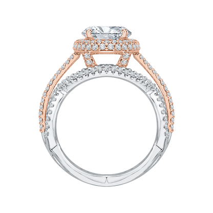 Round Diamond Engagement Ring in 18K Two-Tone Gold (Semi-Mount)