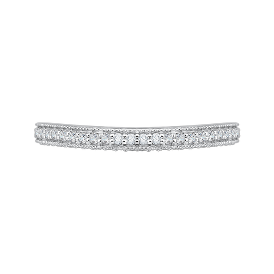 Round Diamond Wedding Band in 18K White Gold