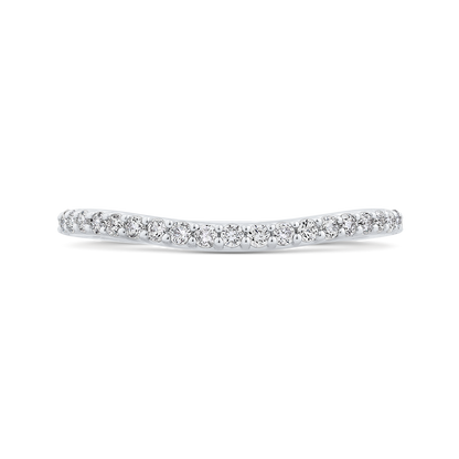 Round Diamond Wedding Band in 18K White Gold