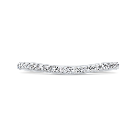 Round Diamond Wedding Band in 18K White Gold