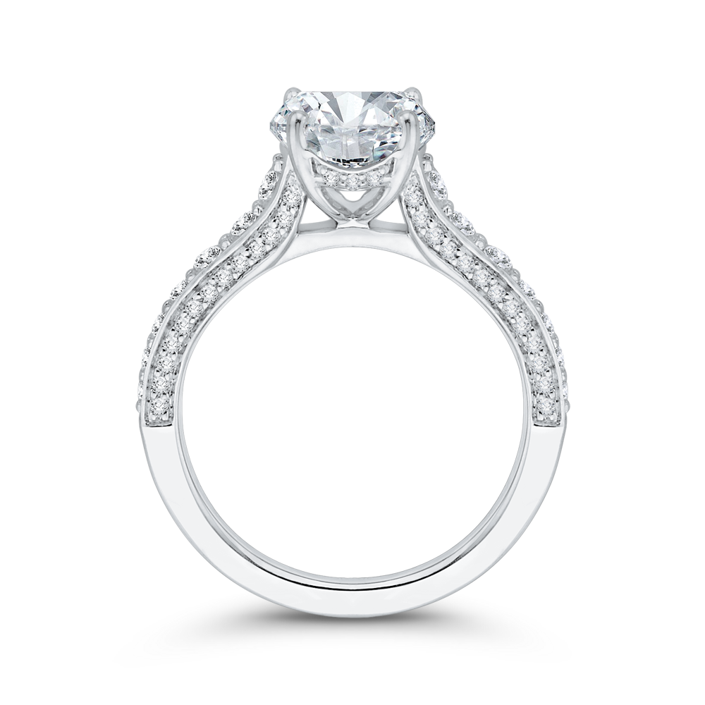 Oval Cut Diamond Engagement Ring in 18K White Gold (Semi-Mount)