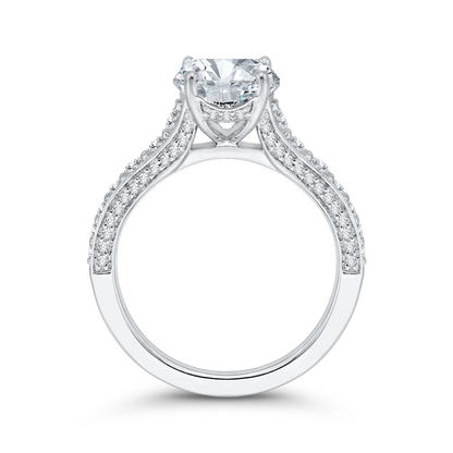 Oval Cut Diamond Engagement Ring in 18K White Gold (Semi-Mount)