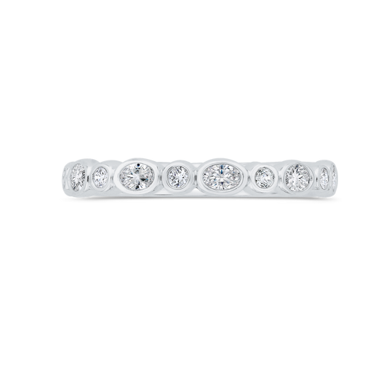 Diamond Wedding Band in 18K White Gold
