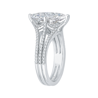 Marquise Cut Diamond Engagement Ring in 18K White Gold (Semi-Mount)