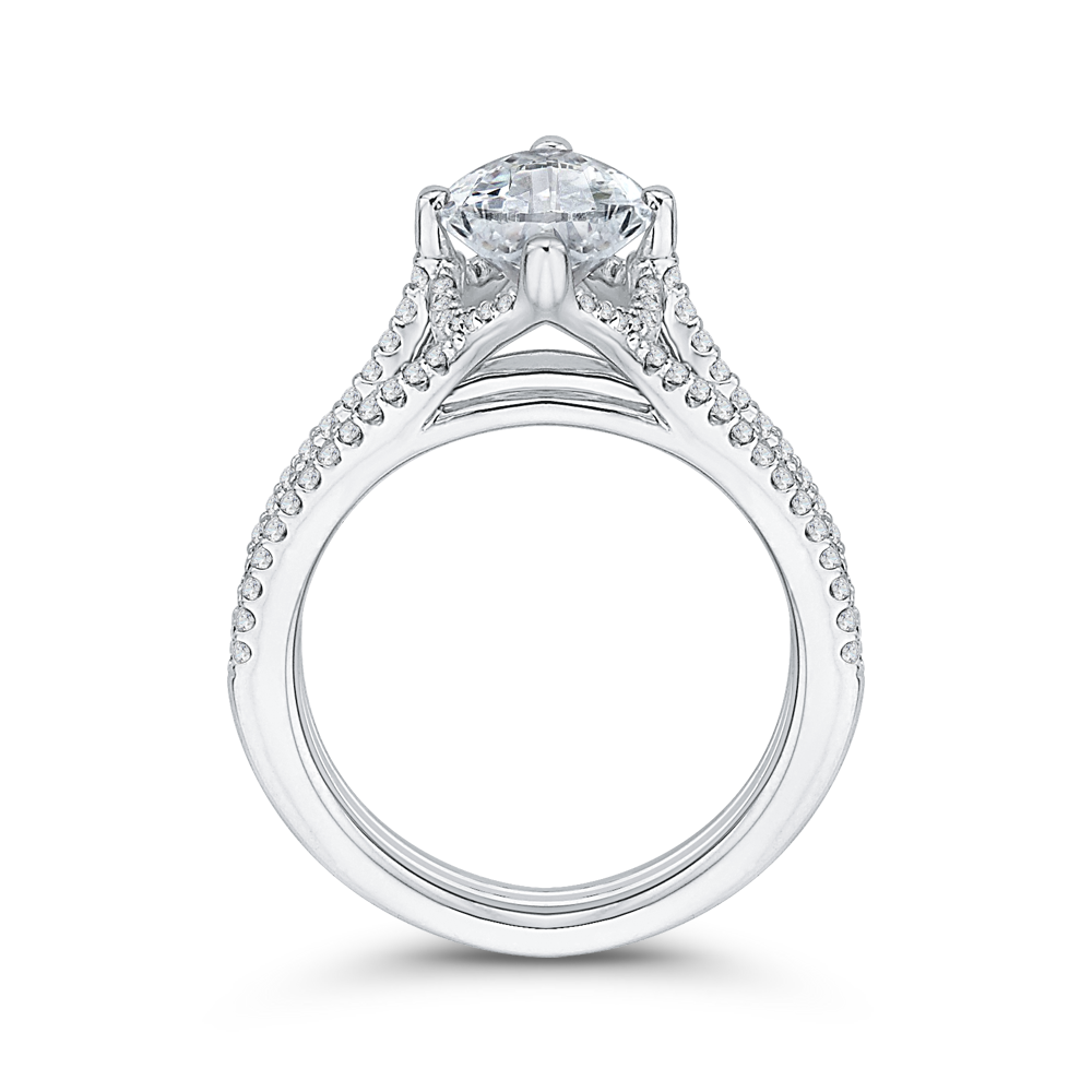 Marquise Cut Diamond Engagement Ring in 18K White Gold (Semi-Mount)