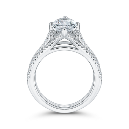 Marquise Cut Diamond Engagement Ring in 18K White Gold (Semi-Mount)