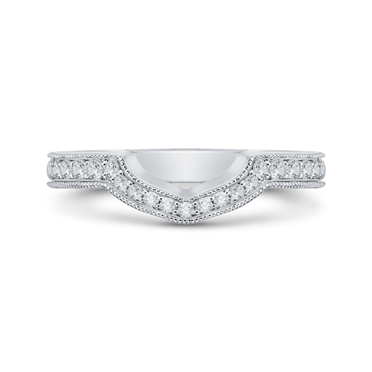 Round Diamond Wedding Band in 18K White Gold