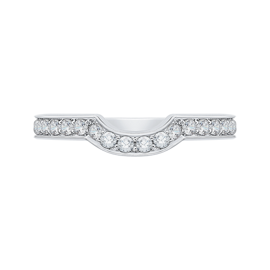 Round Diamond Wedding Band in 18K White Gold