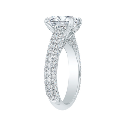 Cushion Cut Diamond Engagement Ring in 18K White Gold (Semi-Mount)