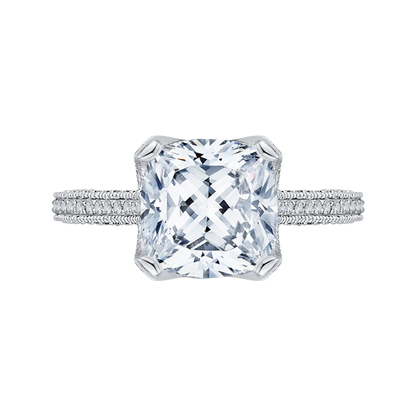 Cushion Cut Diamond Engagement Ring in 18K White Gold (Semi-Mount)