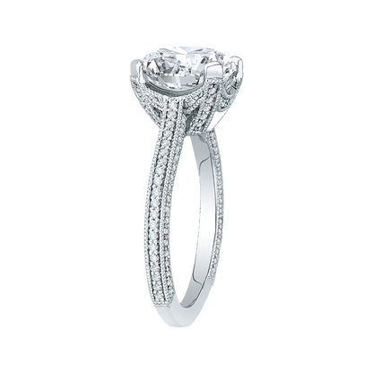 Cushion Cut Diamond Engagement Ring in 18K White Gold (Semi-Mount)