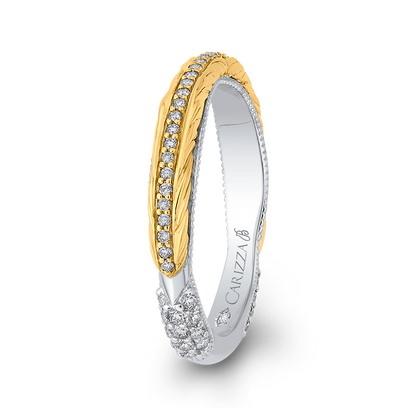 Round Diamond Wedding Band in 18K Two-Tone Gold
