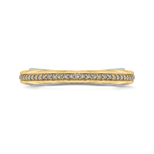 Round Diamond Wedding Band in 18K Two-Tone Gold