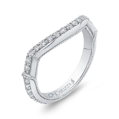 Round Diamond Wedding Band in 18K White Gold