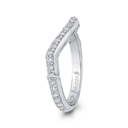 Round Diamond Wedding Band in 18K White Gold
