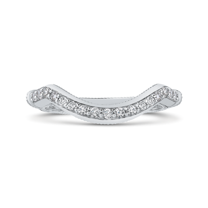 Round Diamond Wedding Band in 18K White Gold
