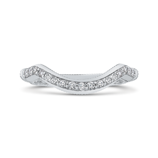 Round Diamond Wedding Band in 18K White Gold