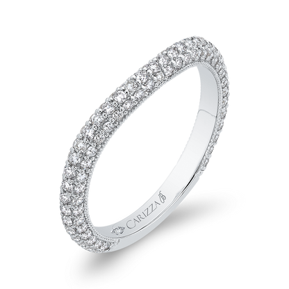 Round Diamond Wedding Band in 18K White Gold