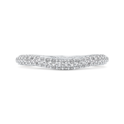 Round Diamond Wedding Band in 18K White Gold
