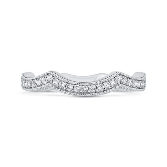 Round Diamond Wedding Band in 14K White Gold